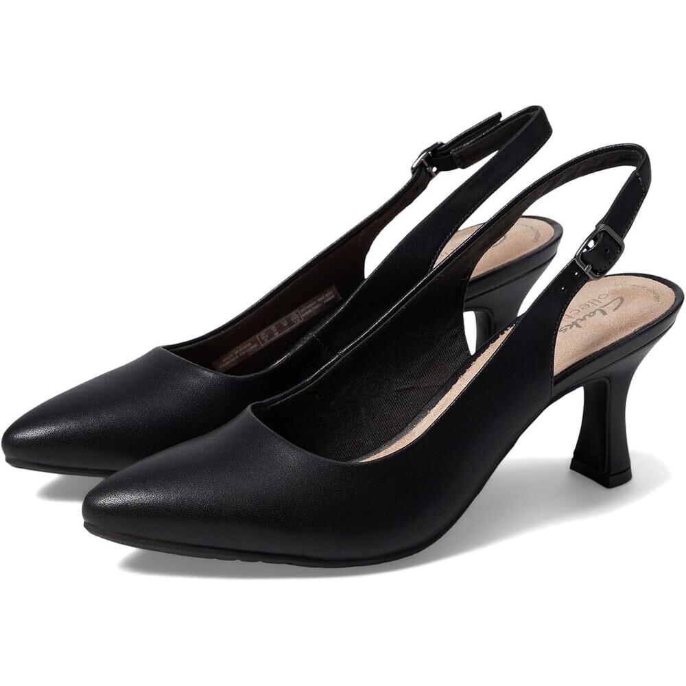 Clarks Kataleyna Step 26171908 Pumps Women 7.5 Black Leather Kitten Heel GAL1694